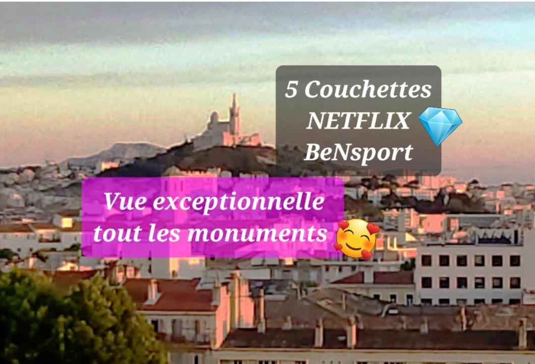 Sublime 2 Pieces Vue Incroyable Mer Et Tout Les Monuments De Marseille Exteriér fotografie